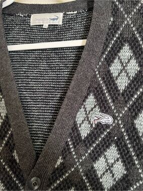 Vintage Charcoal Crocodile Knit Cardigan